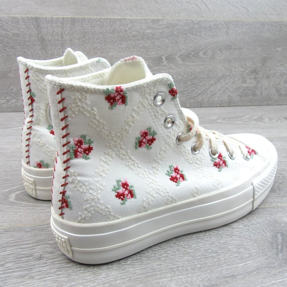 Converse Chuck Taylor Lift Platform Rose Cross Stitch Womens Size 8 NEW - Picture 7 of 15